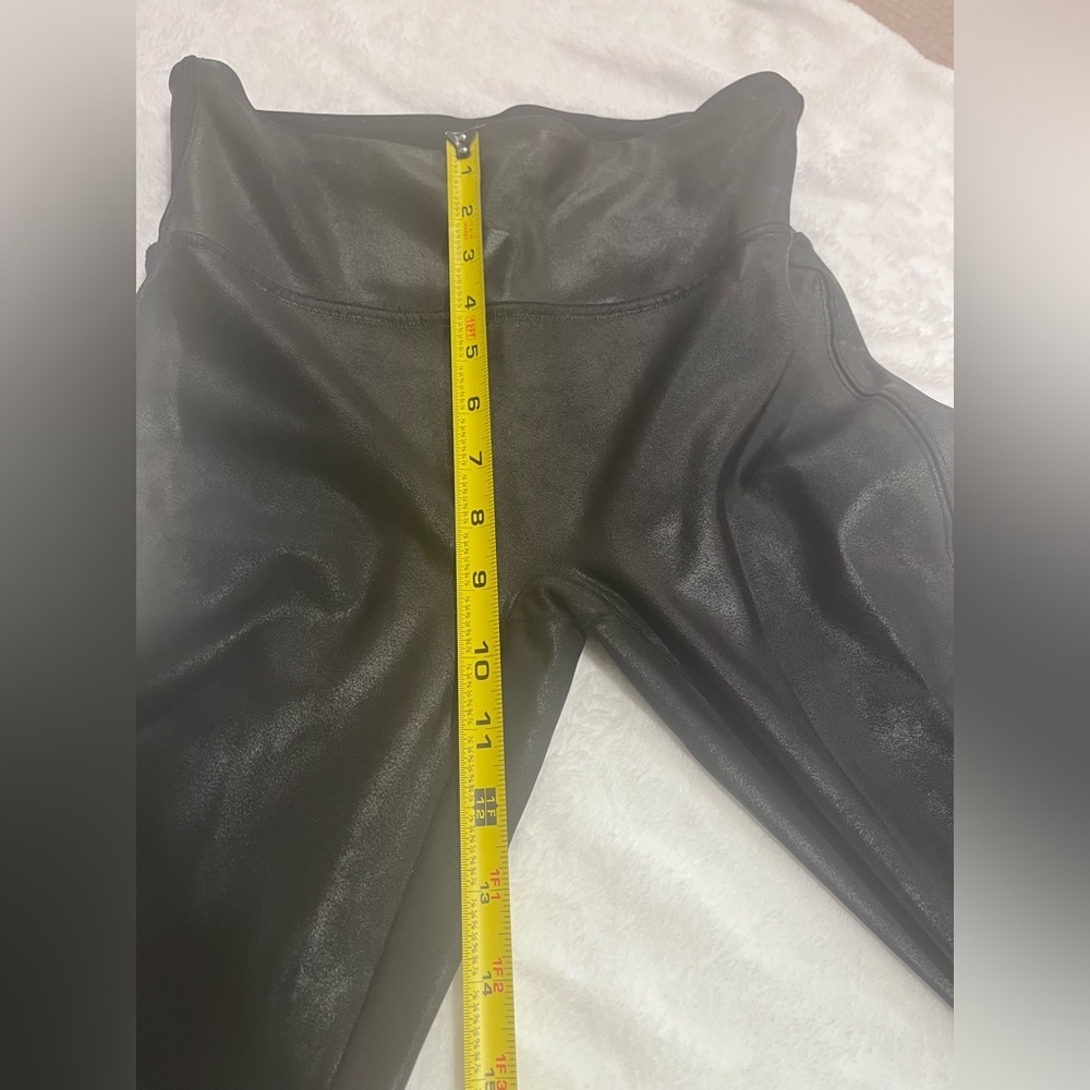 SPANX Black/Faux Leather Leggings - Size Medium - Picture 7 of 9